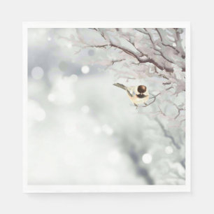 Serviette En Papier Joyeux Noël Frost Oiseau traditionnel