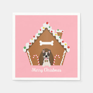 Serviette En Papier Joyeux Noël Gingerbread Maison de chien
