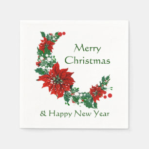 Serviette En Papier Joyeux Noël Joyeux Nouvel An Pointsettia