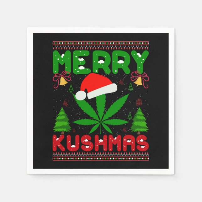 Serviette En Papier Joyeux Noël Kushmas drôle (Devant)