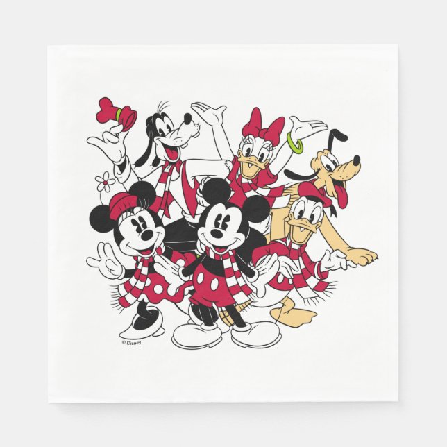 Serviette En Papier Joyeux Noël | Mickey & Friends Joyful Holiday (Devant)