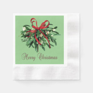Serviette En Papier Joyeux Noël Mistletoe Papier serviettes moulées