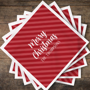Serviette En Papier Joyeux Noël moderne mignonne Festin rouge minimali