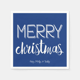 Serviette En Papier Joyeux Noël Monogram Holiday Napkin
