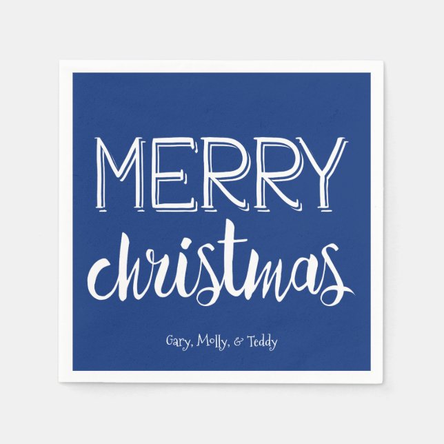 Serviette En Papier Joyeux Noël Monogram Holiday Napkin (Devant)