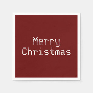 Serviette En Papier "Joyeux Noël" papier de vacances blanc bordeaux