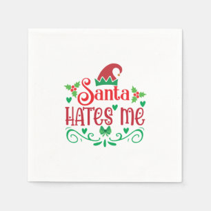 Serviette En Papier Joyeux Noël Père Noël me déteste