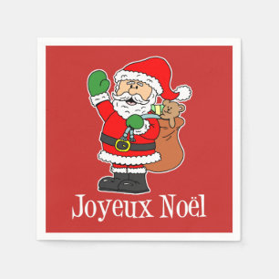 Serviette En Papier Joyeux Noel Père Noël Noël français (ON RED)