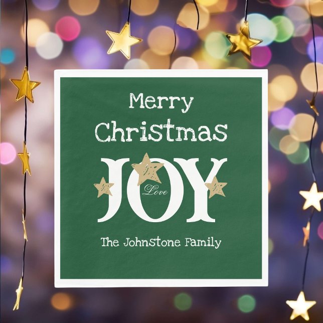 Serviette En Papier Joyeux Noël Script Russe Livre vert Parti (Enhance your festive holiday gathering with these delightful deep green paper napkins.)