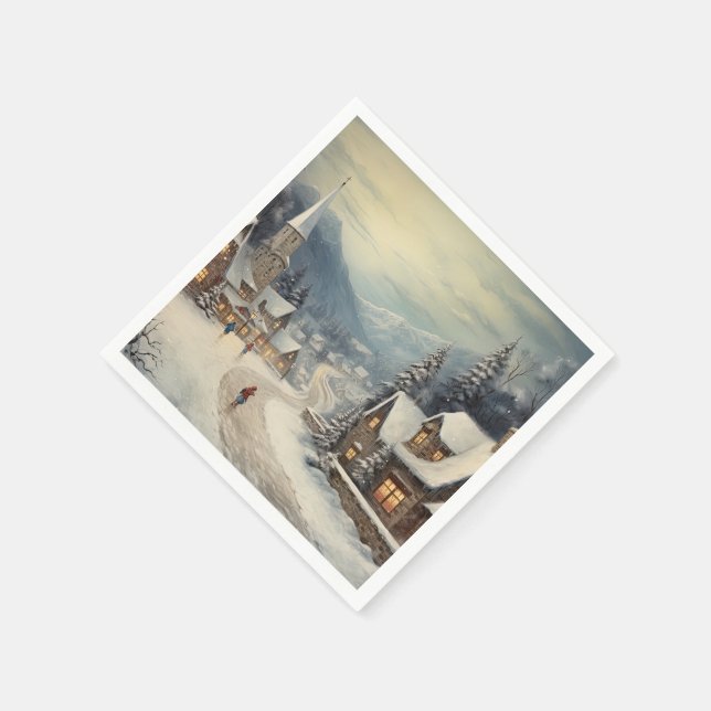 Serviette En Papier Joyeux Noël vintage (Coin)