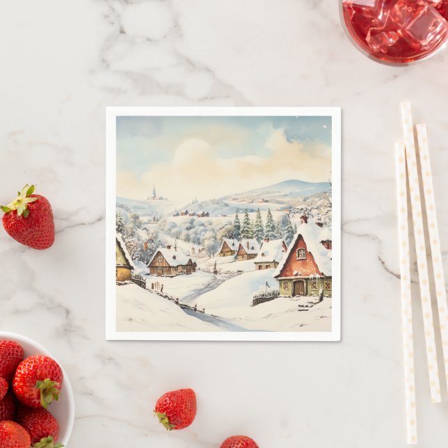 Serviette En Papier Joyeux Noël vintage (En situation)