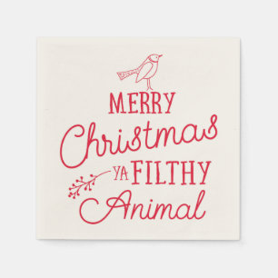 Serviette En Papier Joyeux Noël Ya Filthy Papier Animal Napkins