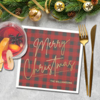 Joyeux or Noël Rouge Buffle Plaid