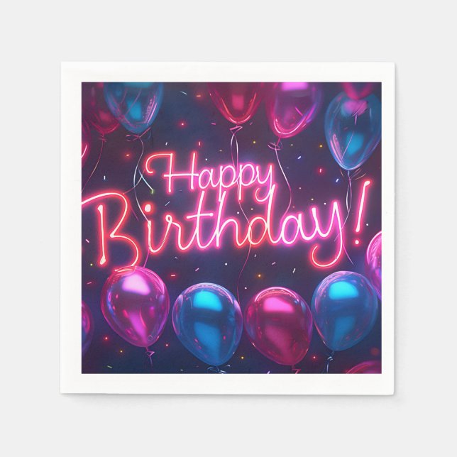 Serviette En Papier Joyeux papier d'anniversaire Napkin (Devant)