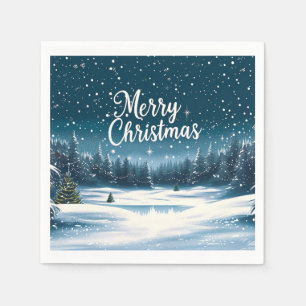 Serviette En Papier Joyeux papier de Noël Napkin