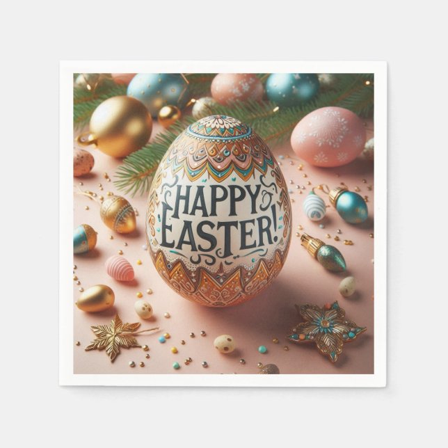 Serviette En Papier Joyeux Pâques (Devant)