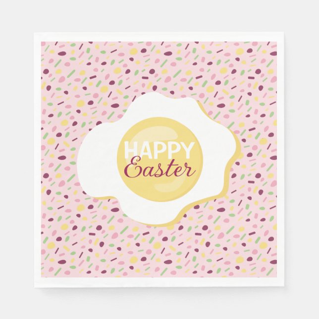 Serviette En Papier Joyeux Pâques. (Devant)