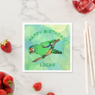 Serviette En Papier Joyeux perroquet d'anniversaire serviettes