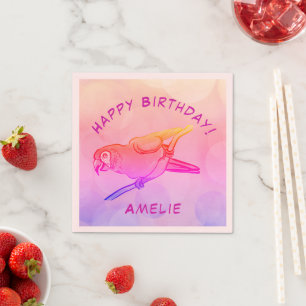 Serviette En Papier Joyeux perroquet d'anniversaire serviettes
