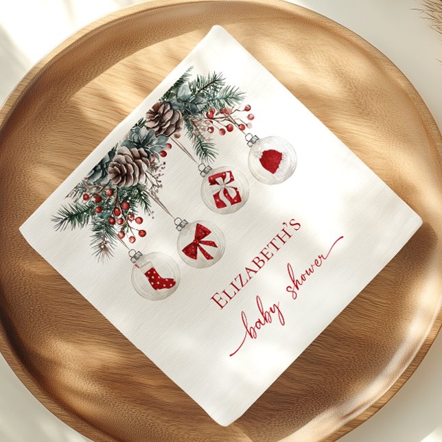 Serviette En Papier Joyeux petit Baby shower de Noël (Créateur téléchargé)