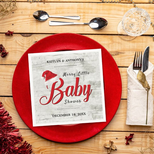 Serviette En Papier Joyeux petit Baby shower de Noël (Créateur téléchargé)
