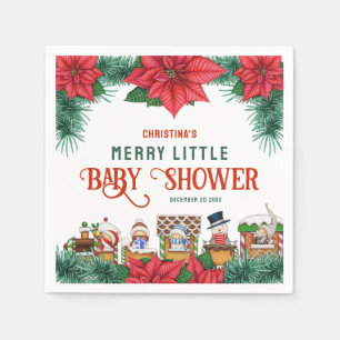 Serviette En Papier Joyeux Petit Baby shower Noël Thème hiver