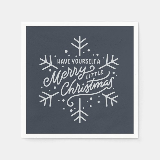Serviette En Papier Joyeux petit Noël - Flocon de neige (Devant)