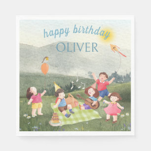 Serviette En Papier Joyeux Pique-nique Editable Birthday Kids Boy Invi