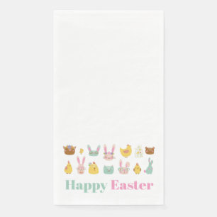 Serviette En Papier Joyeux poulet lapin de Pâques