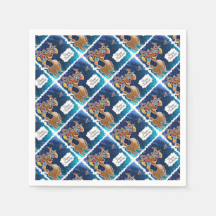 Serviette En Papier Joyeux rennes de Noël
