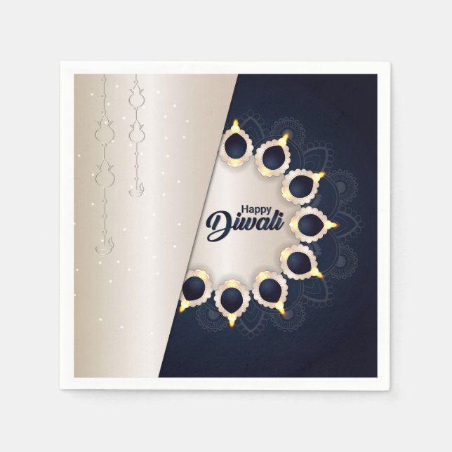 Serviette En Papier Joyeux serviettes Diwali (Devant)