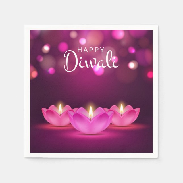 Serviette En Papier Joyeux serviettes Diwali (Devant)