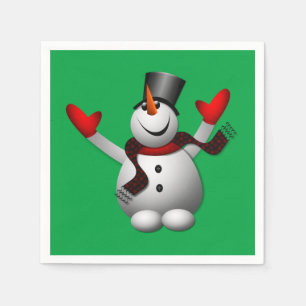 Serviette En Papier Joyeux Snowman Holiday Party