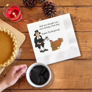 Serviette En Papier Joyeux Thanksgiving Pèlerin et Dinde