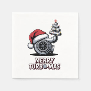 Serviette En Papier Joyeux Turbomas Mécanicien Turbo Santa Noël
