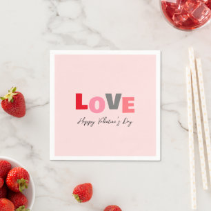 Serviette En Papier Joyeux Valentines Day Pink Party