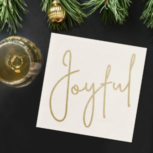 Serviette En Papier JOYFUL Gold Faux Foil
