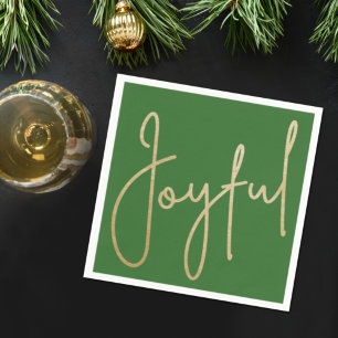 Serviette En Papier JOYFUL Gold Faux Foil vert
