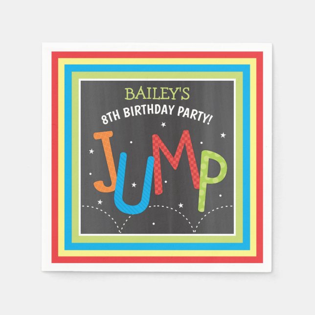 Serviette En Papier Jump Anniversaire Trampoline Bounce House (Devant)