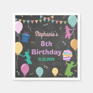 Serviette En Papier Jump Birthday Chalkboard Kid Trampoline Party