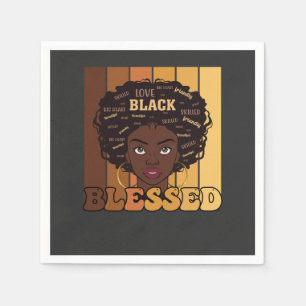 Serviette En Papier Junetdix Melanin Black African American Girl