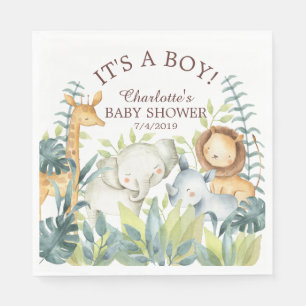 Serviette En Papier Jungle Animaux Baby shower papier serviettes