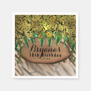 Serviette En Papier JUNGLE PARTY Gold Glam Poster de animal