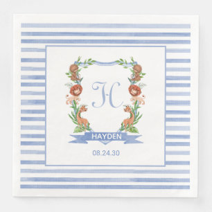 Serviette En Papier Jungle Safari Crest Boy Baby shower