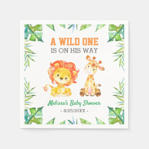 Serviette En Papier Jungle Safari Garçon sauvage Un Baby shower saupou