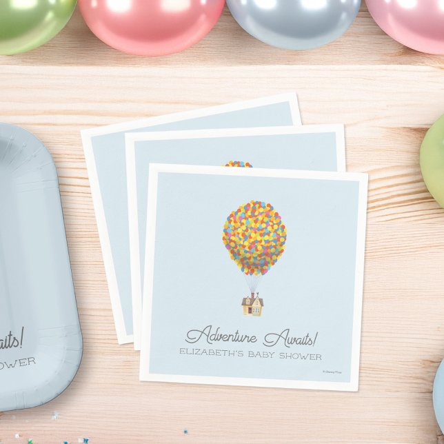 Serviette En Papier JUSQU' | Baby shower Adventure Await (Napkins on table)