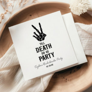 Serviette En Papier Jusqu'à ce que la mort nous sépare, soirée squelet