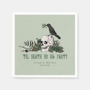 Serviette En Papier Jusqu'à la mort Goth Irlandais Crâne Fête de Maria