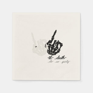 Serviette En Papier jusqu'à la mort noir et blanc mariage cocktail nap
