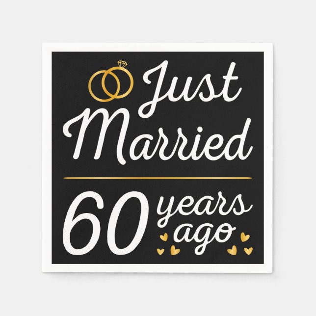 Serviette En Papier Just Married 60 Years Ago II (Devant)